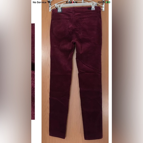 Kut From The Kloth Diana Skinny Velvet Corduroy Jeans Womens Size 4 Burgundy - Picture 5 of 5